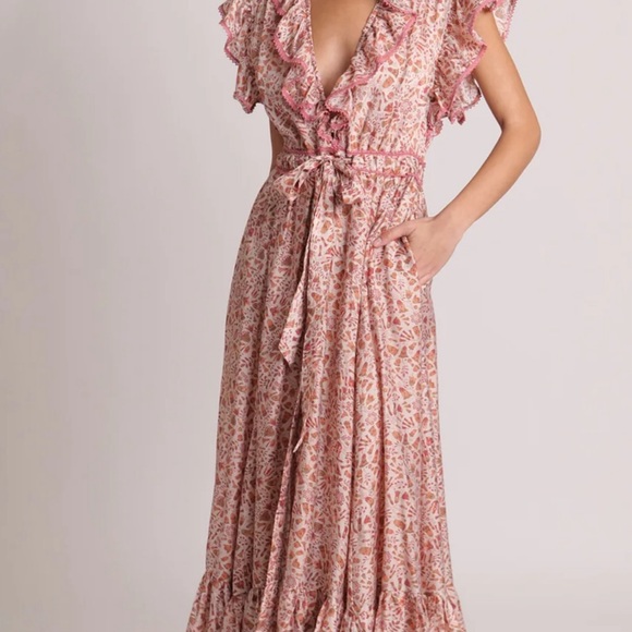 Sabina Musayev Jennifer Floral Ginger Print Maxi Dress size Medium - Picture 4 of 11